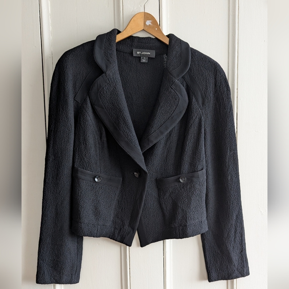 St. John Textured Women's Blazer Black Size 10